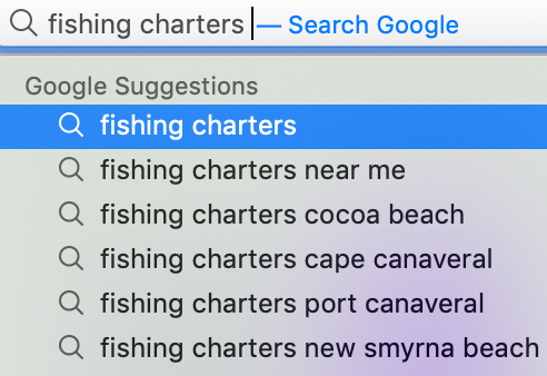 Fishing Charters Search