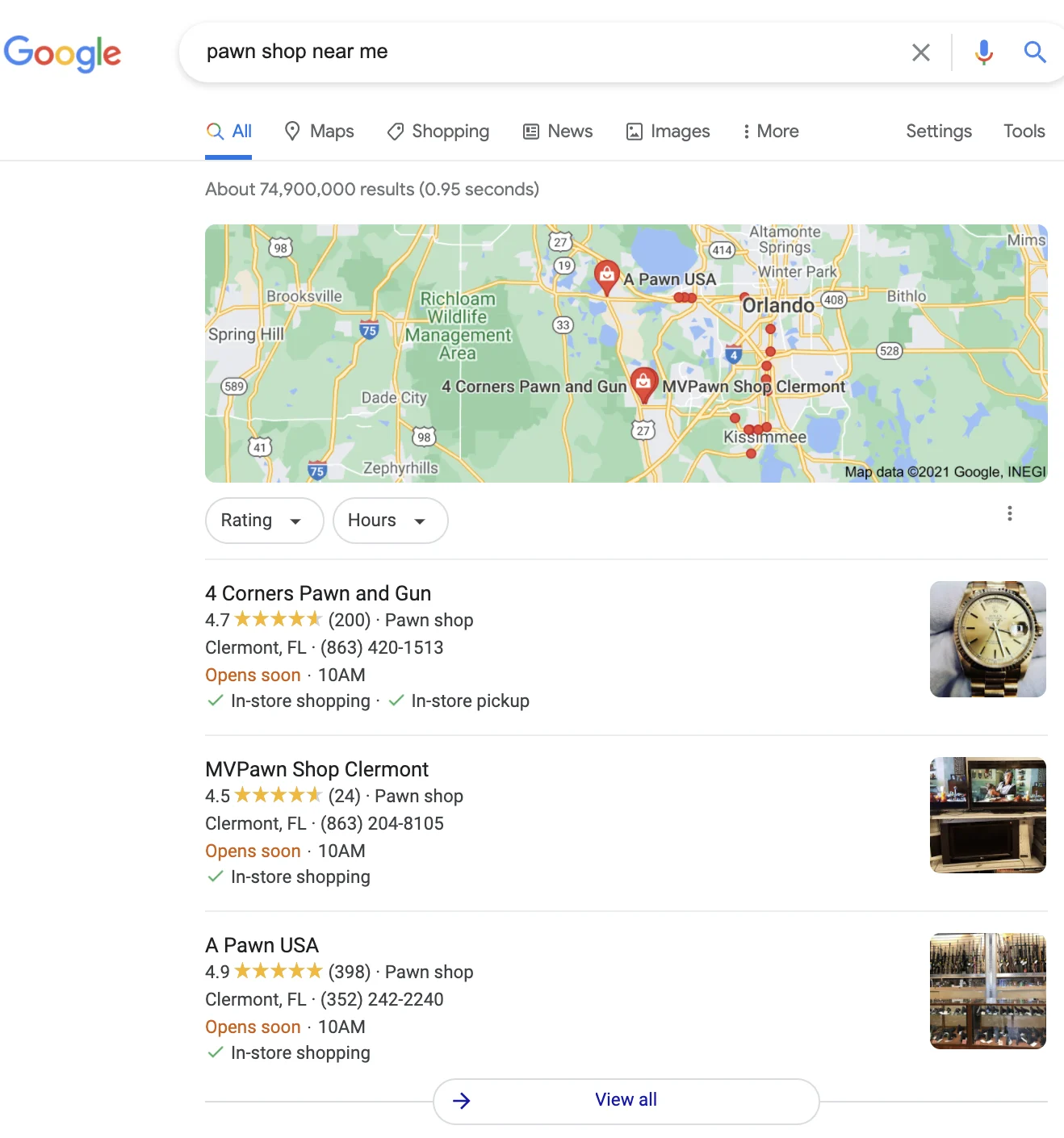 Pawn Shops Near Me GMB Screenshot