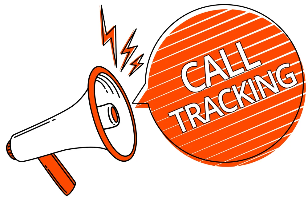 Handwriting text Call Tracking. Concept meaning Organic search engine Digital advertising Conversion indicator Megaphone loudspeaker orange speech bubble stripes important message.