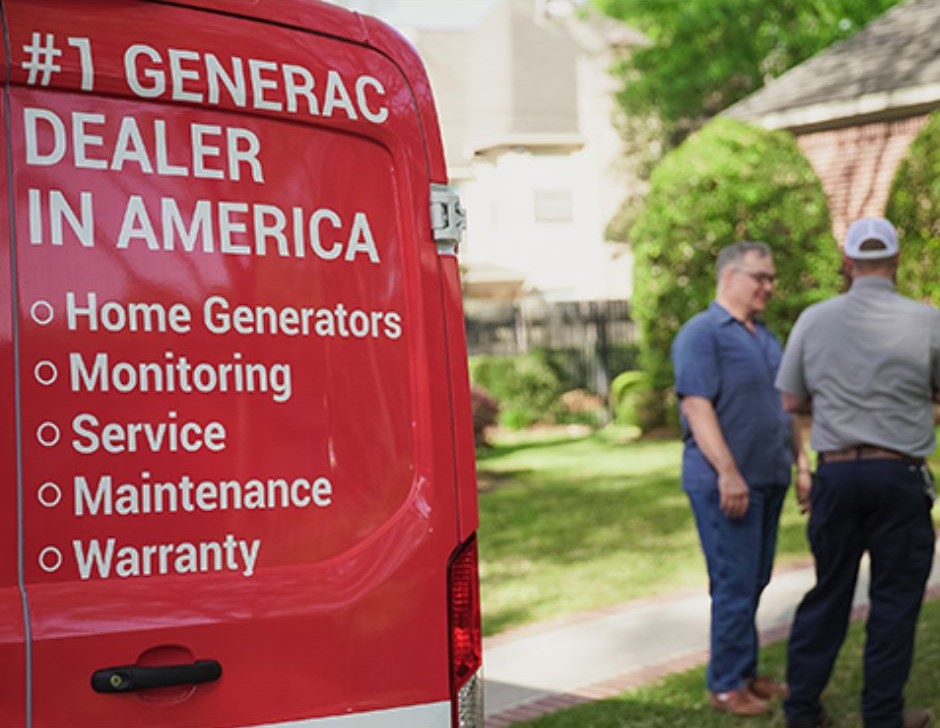 a Generac standby generator dealer greeting a customer that found them online through OMS' SEO strategies