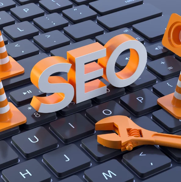 Graphic representation of backend website optimizations including code and server settings for Technical SEO