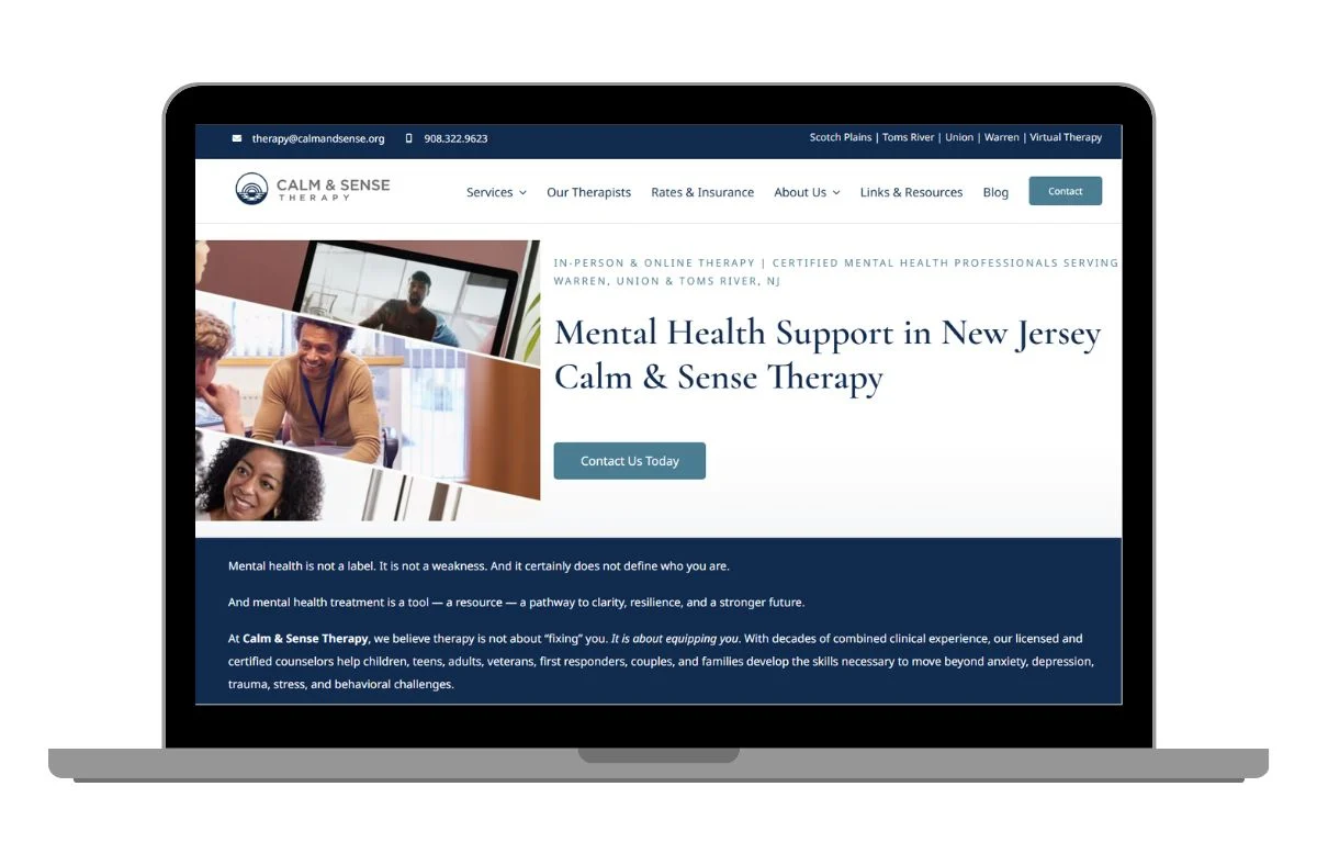 Calm & Sense Therapy New WordPress Website Using Avada